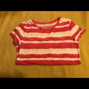 Crown & Ivy Pink and White Authentic Tee Size :S